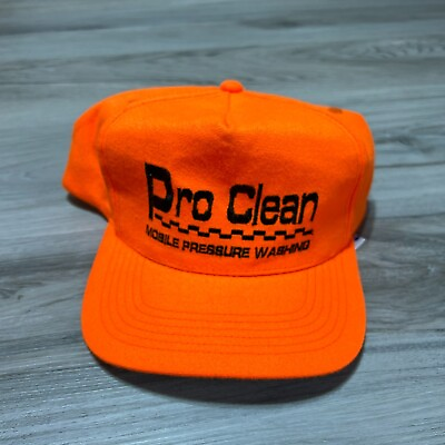 #ad Vintage Mobile Pressure Washing Snapback Hat Cap Orange Work Wear Orange EUC $18.88