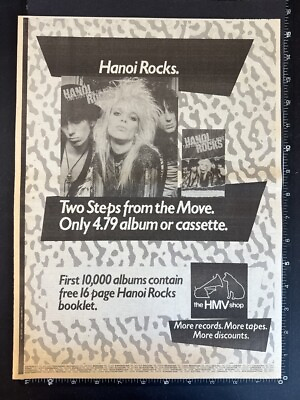 #ad HANOI ROCKS TWO STEPS FROM THE MOVE 15x11#x27; 1984 Poster Size Advert L365 GBP 12.99