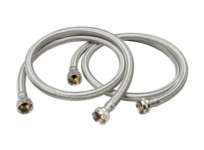 #ad STAINLESS STEEL BRAIDED WASHING MACHINE HOSES 5FT Carton of 50 $289.00