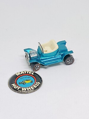 #ad 1968 Redline Blue Teal HOT HEAP Hot Wheels with Metal Hot Wheels Button $60.00