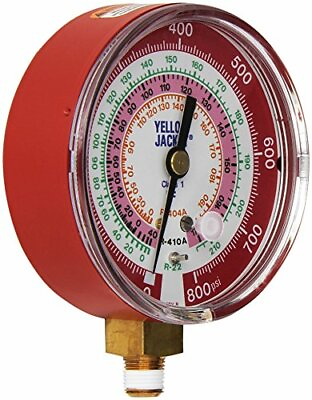 #ad Yellow Jacket 49137 3 1 8quot; Red Pressure 0 800 psi R 22 404A 410A Gauge Degr... $35.97
