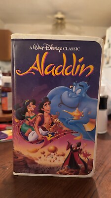 #ad Aladdin VHS 1993 Clamshell Walt Disney Black Diamond #1662 VG Tested $1400.00