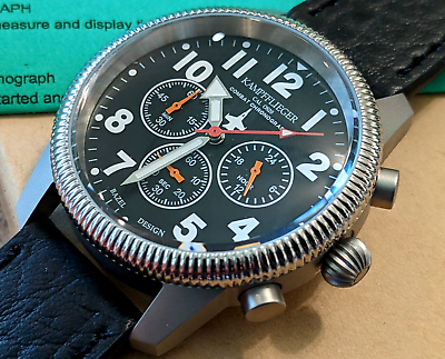 #ad German Made Airforce Watch luftwaffe Combat Pilot Chronograph 24 hour $138 $129.99