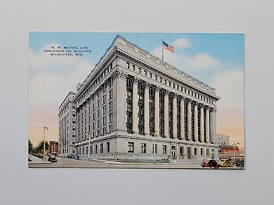 #ad Vintage Postcard Milwaukee Wisconsin WI Northwestern Mutual Life Insurance $5.99