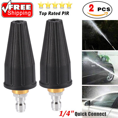 #ad 2 PCS Spray Nozzle High Pressure Washer Rotating Turbo 1 4quot; Quick Connect Nozzle $14.39