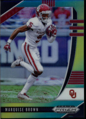 #ad 2020 PRIZM GREEN YELLOW MARQUISE BROWN 171 249 OKLAHOMA SOONERS RAVENS $7.99