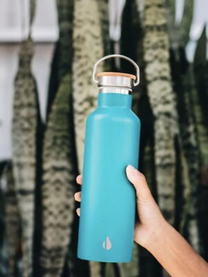 #ad Elemental Teal Water Bottle 25 oz Stainless Steel NEW With Logo $29.99
