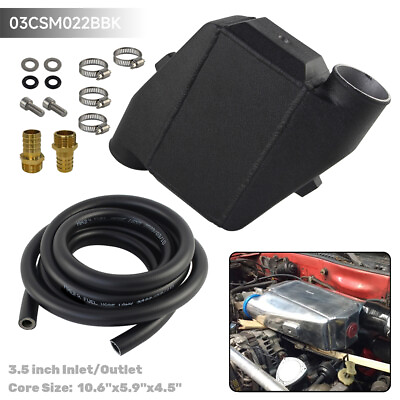 Universal Liquid to Air Intercooler Kit 10.6quot;x5.9quot;x4.5quot; 3.5quot; Opposite In Out BK #ad $266.87