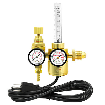 #ad CO2 Pressure Regulator Flow Meter Carbon Dioxide Heated Pressure Reducer 110V $59.99