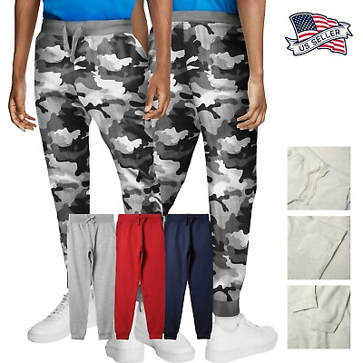 #ad Mens Jogger Pants Sweatpants Track Slim Fit Fleece Workout Gym Basic Camo $20.99