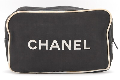 #ad CHANEL cosmetic Pouch Canvas Black $129.99