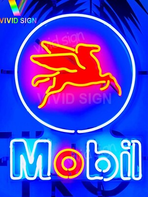 #ad Mobil Gas Oil Mobilgas Pegasus Horse 20quot; Neon Sign Lamp Light HD Vivid Printing $130.79