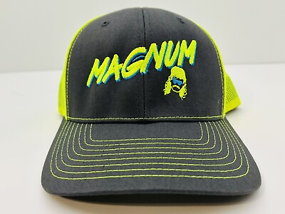 #ad MAGNUM BLACK GREEN YELLOW ADJUSTABLE HAT $13.34