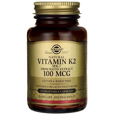 #ad Solgar Natural Vitamin K2 Mk 7 100 mcg 50 Veg Caps $19.09