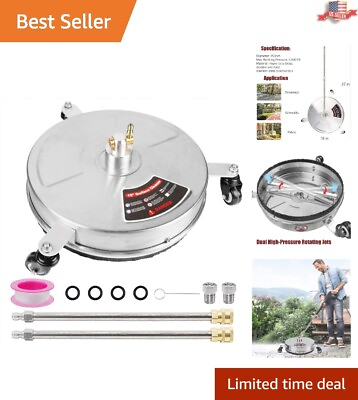 #ad 15quot; Pressure Washer Surface Cleaner Stainless Steel 3 Wheels Accessories $134.97