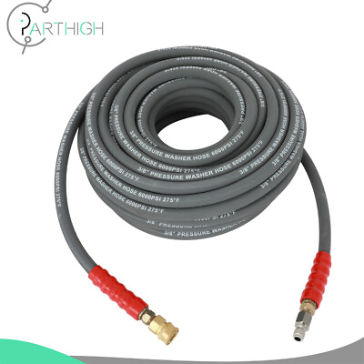 #ad #ad Hot Water Pressure Washer Hose 3 8quot; x 100ft psi Non Marking 2 Braid R2 Gray 6000 $109.01