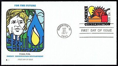 #ad US 1723 Energy Conservation Fossil Fuel 13c FDC Oct 20 1977 Fleetwood F1723 1 $3.25