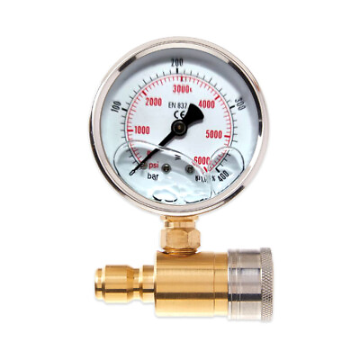 #ad 3 8in Pressure Gauge for Pressure Washer Quick Connect Shockproof Y0N7 $19.69