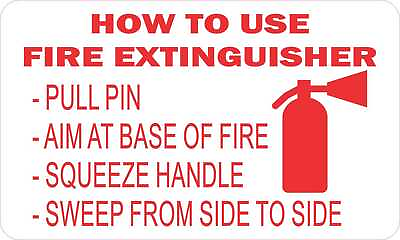 #ad 5in x 3in How to Use Fire Extinguisher Magnet Business Safety Magnetic Sign $10.99