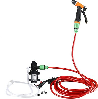 #ad 12V Electric Washer Pump Kit Portable High Pressure Water Pump 100W 160PSI Auto $37.99