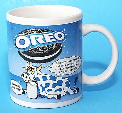 #ad Oreo Cookies Mug 10 oz Cows Blue White Harvest Gift Products Ceramic $4.49