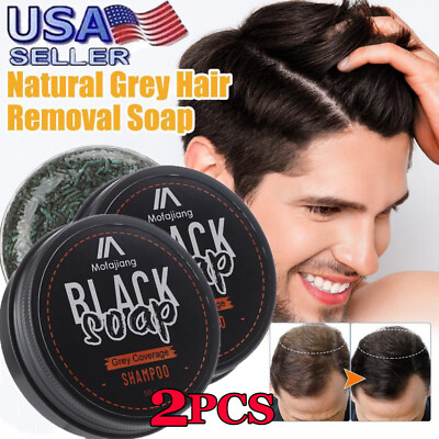 #ad 2PCS Spartan Gray Hair Reverse Bar Mane Gray Reverse Bar Hair Darkening Bar Soap $12.28