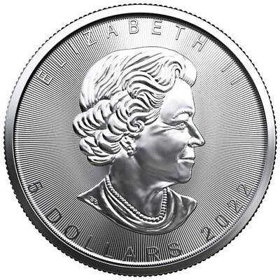 #ad 2022 1 oz Canadian Silver Maple Leaf $5 Coin .9999 Fine Silver BU BS $27.98