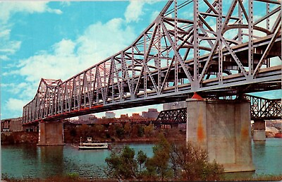 #ad Postcard Brent Spence Bridge I 75 Ohio River Northern Kentucky Vintage Unposted $5.50