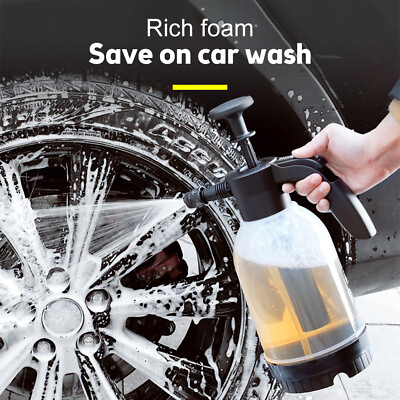 2L Hand Pump Foam Sprayer Pressure Nozzle Car Wash Window Cleaning Spray Can $23.39
