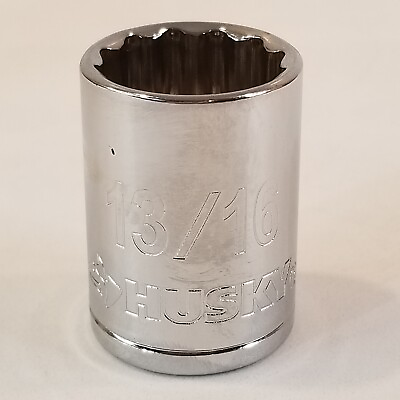 #ad Husky 13 16quot; 12 Point 1 2quot; Drive Shallow Polished Chrome Socket g $8.87