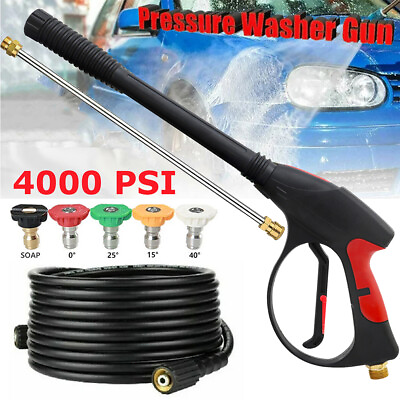 #ad High Pressure Car Power Washer Gun 4000PSI Spray Wand Lance Nozzle and Hose Kit $41.69