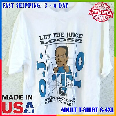 #ad HOT Vintage OJ SIMPSON T Shirt Let The Juice Loose Full Size S 2XL $18.96