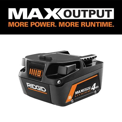 RIDGID Power Tool Battery 4.0 Ah 18V MAX Output Li Ion w Fuel Gauge Display $155.71