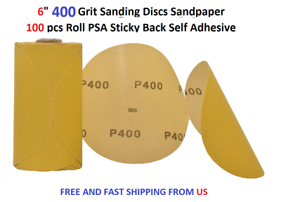 6quot; 400 Grit Sanding Discs Sandpaper 100pcs in Roll PSA Sticky Back Self Adhesive #ad $32.99