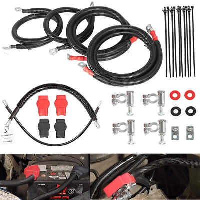 #ad For Ford 6.0L Powerstroke Battery Cables Kit 03 07 Superduty F250 F350 F450 $298.95