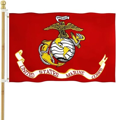 #ad US Marine Corps USMC Flag 3X5 Outdoor Double Sided Heavy Duty Polyester US... $14.99
