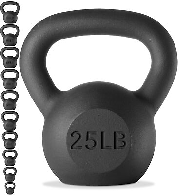 #ad Cast Iron Kettlebell 5 lb to 50 Pounds for Weight Lifting Workout $17.99