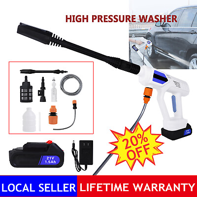 #ad Cordless High Pressure WasherPortable Handheld Car Cleaning Machine w Battery $35.77