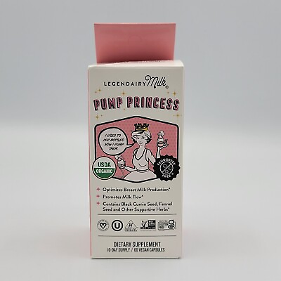 #ad Legendairy Milk Pump Princess Vegan Lactation Supplement 60ct Promotes Flow $21.95