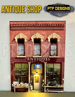 #ad O Scale ANTIQUE STORE Building Flat front w LED scratch built Lionel MTH $18.99