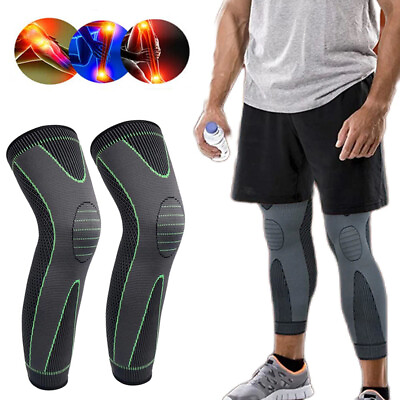 #ad Full Leg Long Compression Sleeves Knee Brace Support for Sport Joint Injury Pain $9.95
