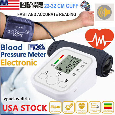 Automatic Arm Blood Pressure Monitor Digital Pulse Heart Rate Machine BP Cuff #ad $13.80