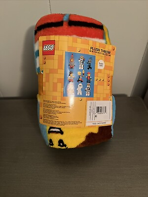 #ad LEGO Minifigures Soft Plush Throw Blanket Blue 46quot; x 60quot; $14.00
