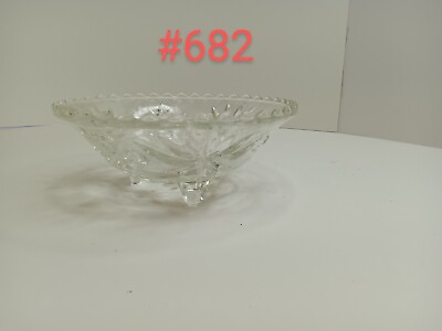 #ad Vintage Dip Bowl Star of David Anchor Hocking Footed EAPG Glass $12.99