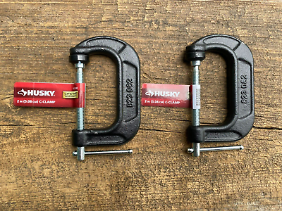 #ad Husky 2quot; C Clamp 823 082 Lifetime Warranty 2.5quot; Jaw Size New $6.95