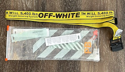 #ad OFF WHITE Industrial Belt Authentic Designer Belt Yellow Black One Size $150.00