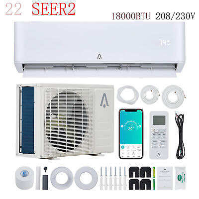#ad #ad 18000 BTU Mini Split Air Conditioner Inverter 23 SEER2 Heat Pump 230V Wifi W kit $879.99