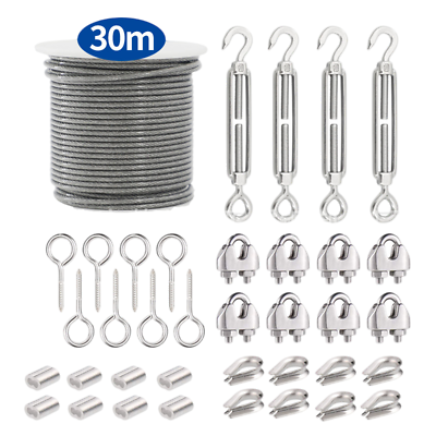 Wire Rope Kit for Trellis Wire Turnbuckles Cable Wire for Climbing PlantsGarden #ad $42.75