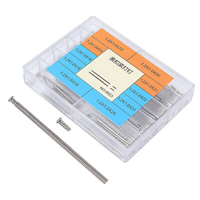 #ad 100Pcs Box Steel Watch Band Clasp Tube Friction Pressure Bars Pins Rivet Ends $11.98
