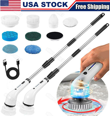 #ad 8 Heads Electric Spin Scrubber Cordless Bath Tub Power Scrubber Cleaning Brush $28.99